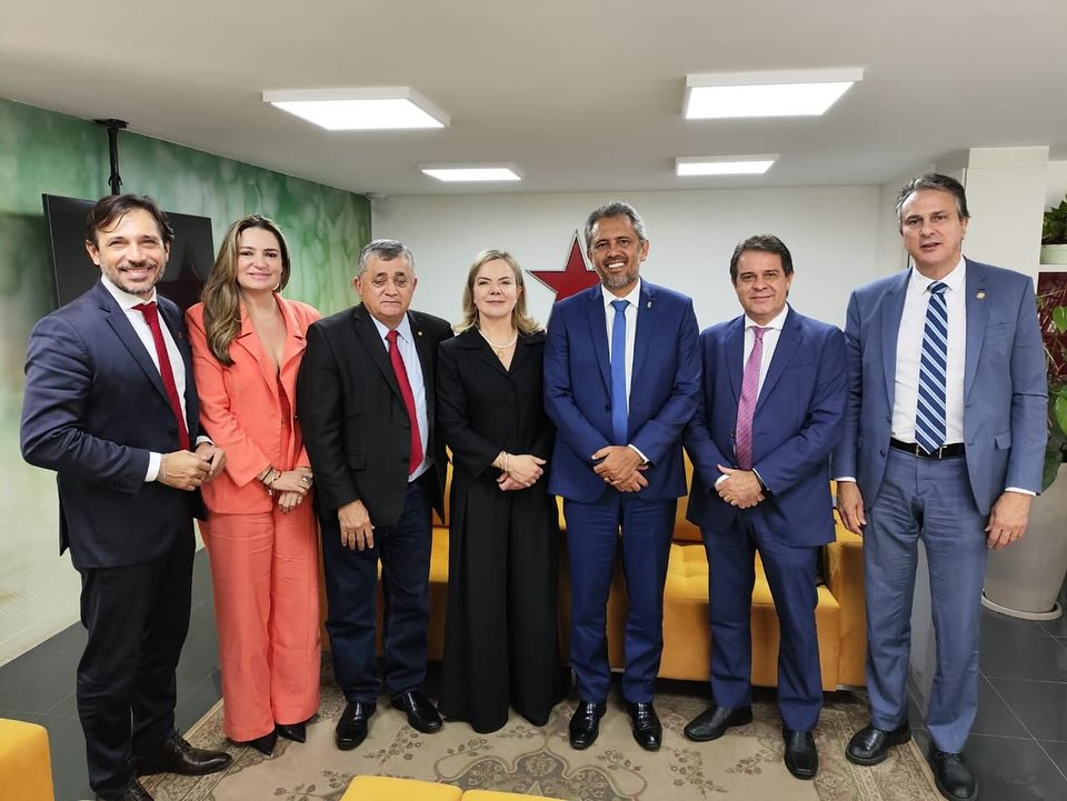 Encontro entre Evandro Leitão e Gleisi Hoffmann em Brasília. Foto: Divulgação