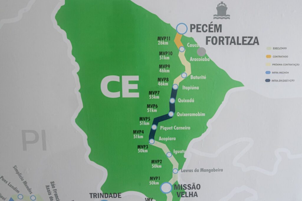 Mapa Transnordestina no Ceará